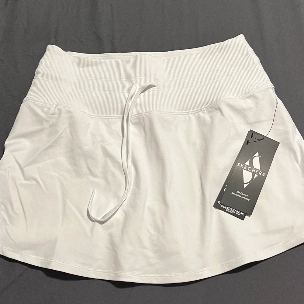 Skechers White Drawstring Athletic Skort